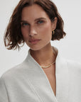 Ivory Marl Celeste Button Through Sweat