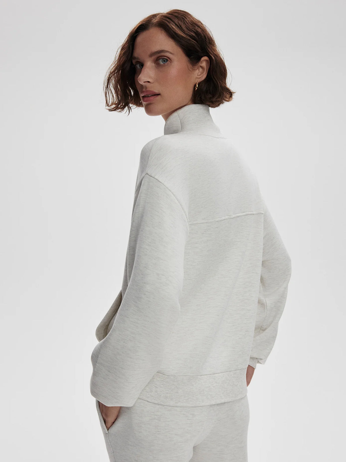 Ivory Marl Celeste Button Through Sweat