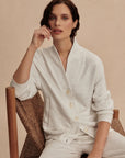 Ivory Marl Celeste Button Through Sweat