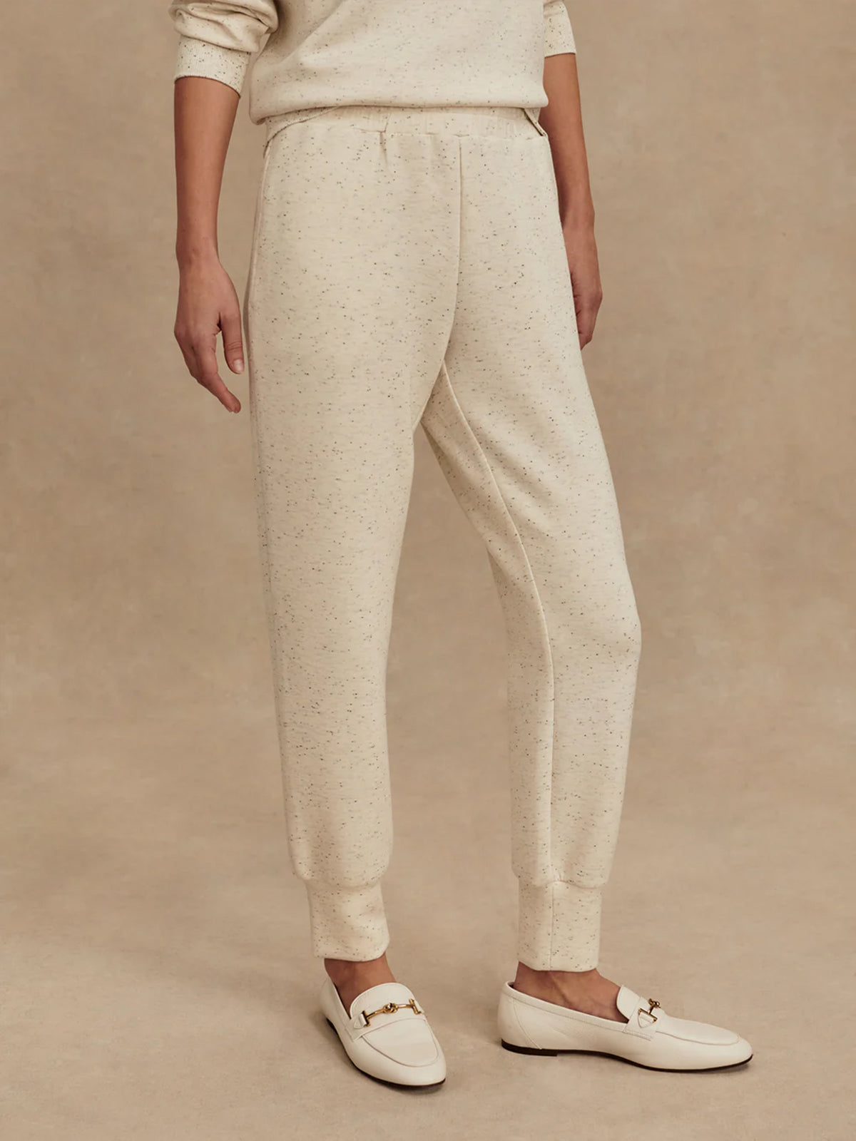 Ivory Marl Fleck The Slim Cuff Pant 25"