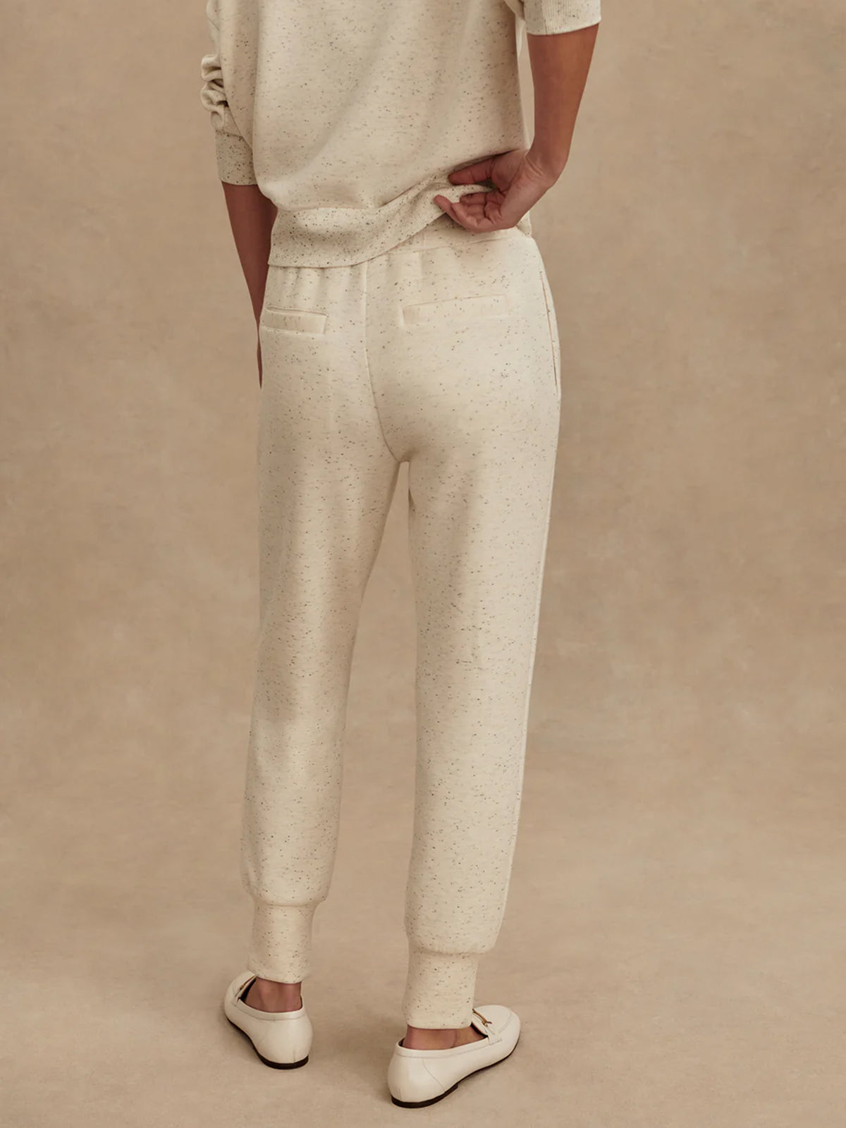 Ivory Marl Fleck The Slim Cuff Pant 25"