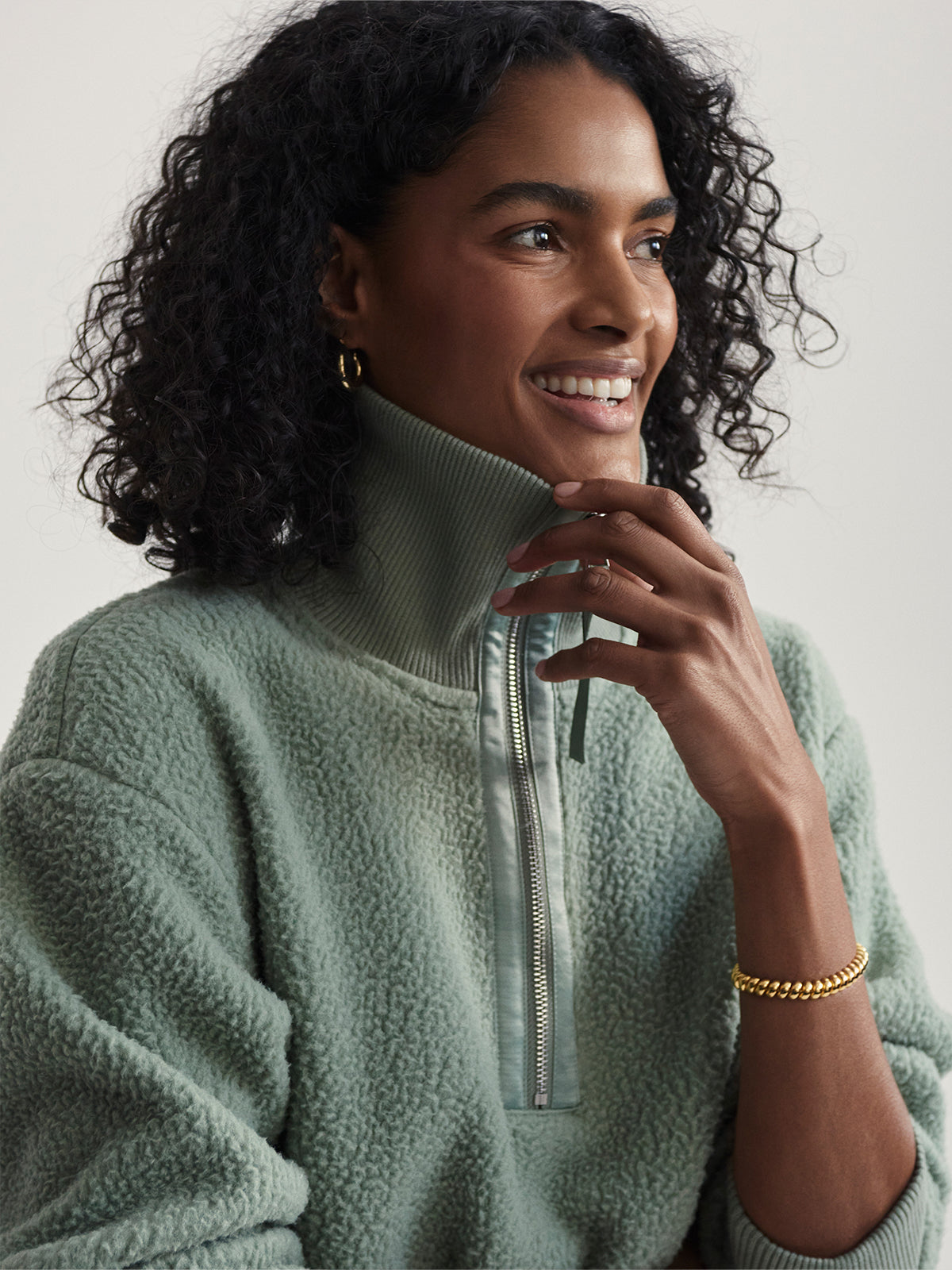 Lily Pad Roselle Half Zip Fleece Pullover