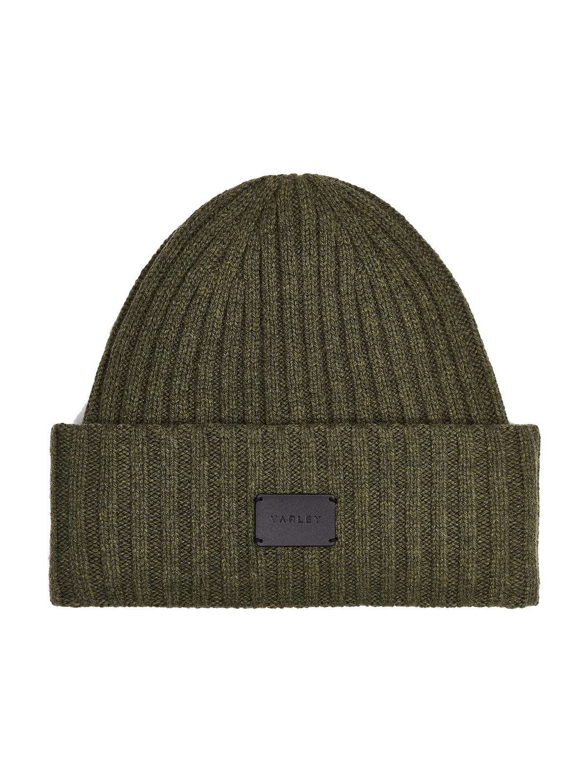 Mid Olive Marl Elva Chunky Rib Beanie