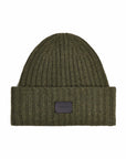 Mid Olive Marl Elva Chunky Rib Beanie
