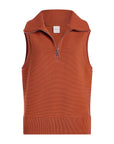 Mocha Biscuit Bonnie Half Zip Ribbed Tank