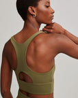 Moss Green Let's Move Harris Sports Bra