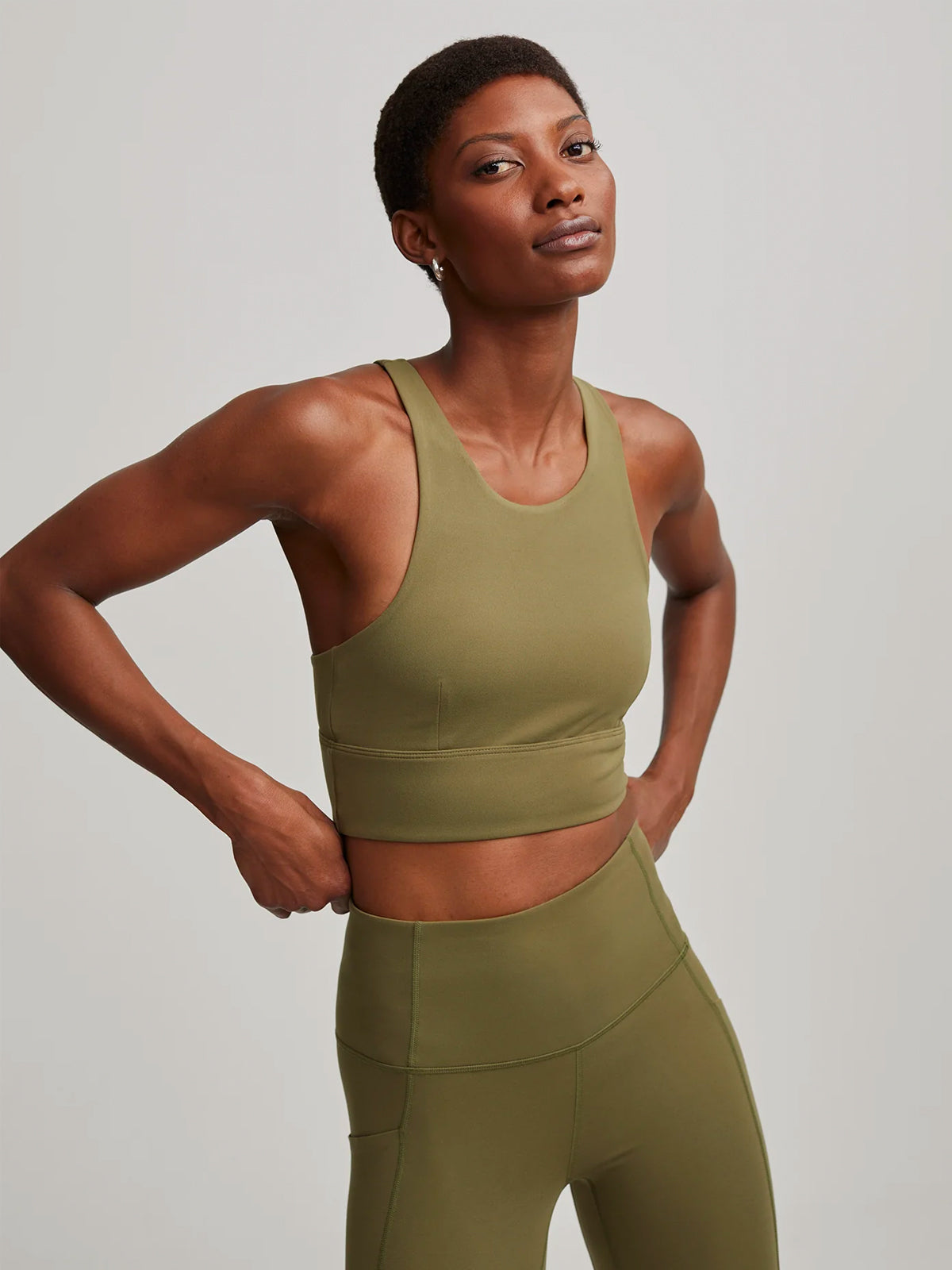 Moss Green Let's Move Harris Sports Bra