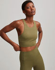 Moss Green Let's Move Harris Sports Bra