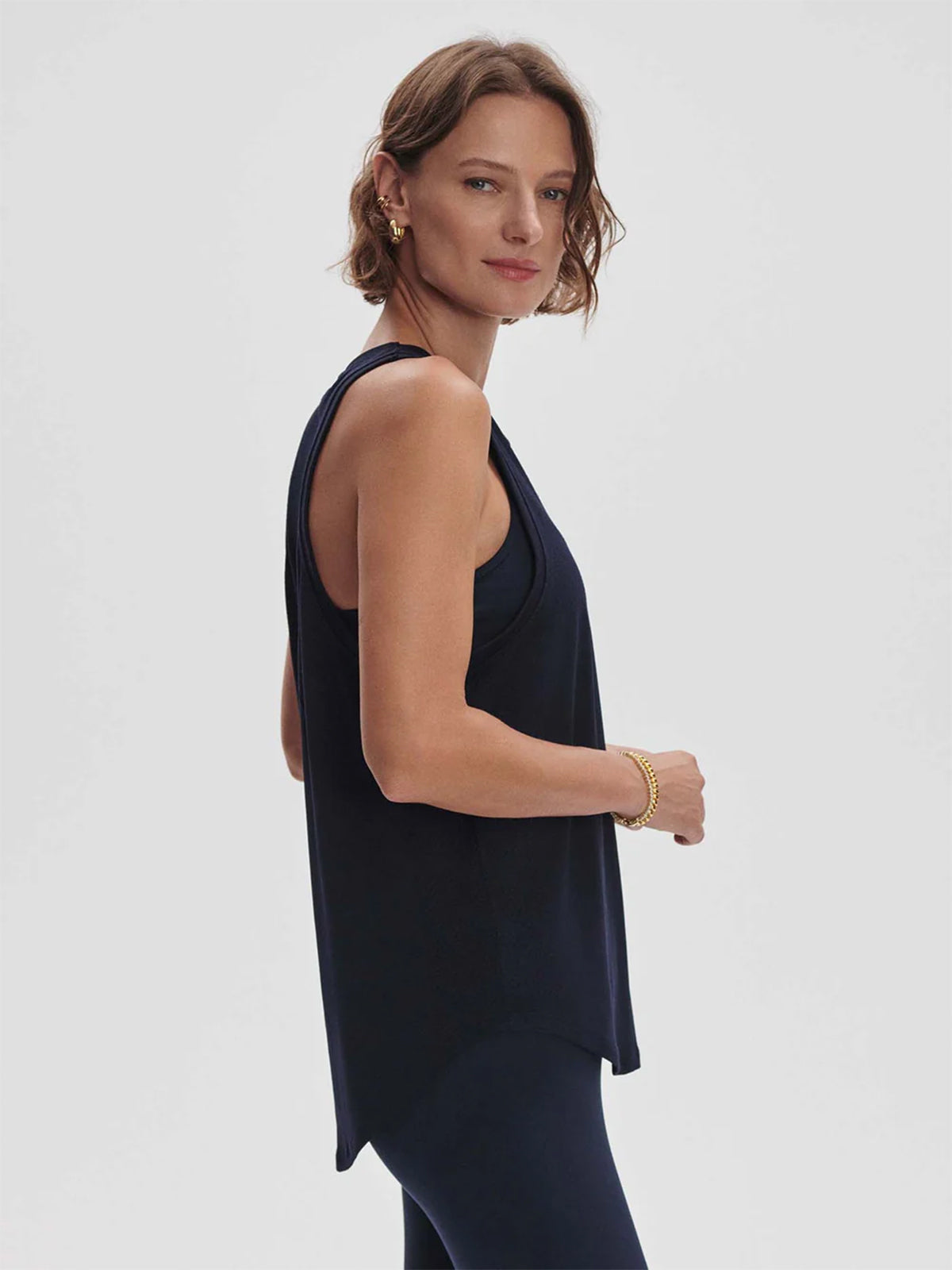 Navy Dacey Seamless Longline Tank Top