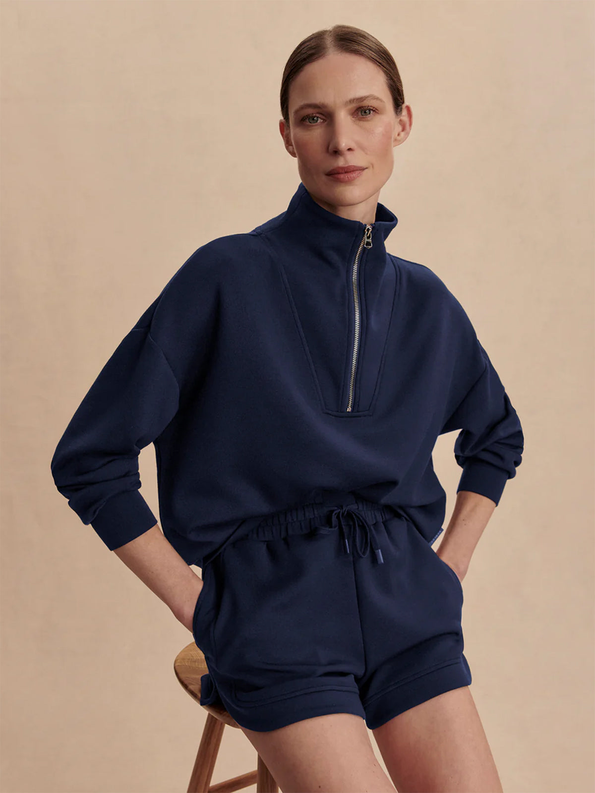 Navy Hawley Half-Zip Sweatshirt