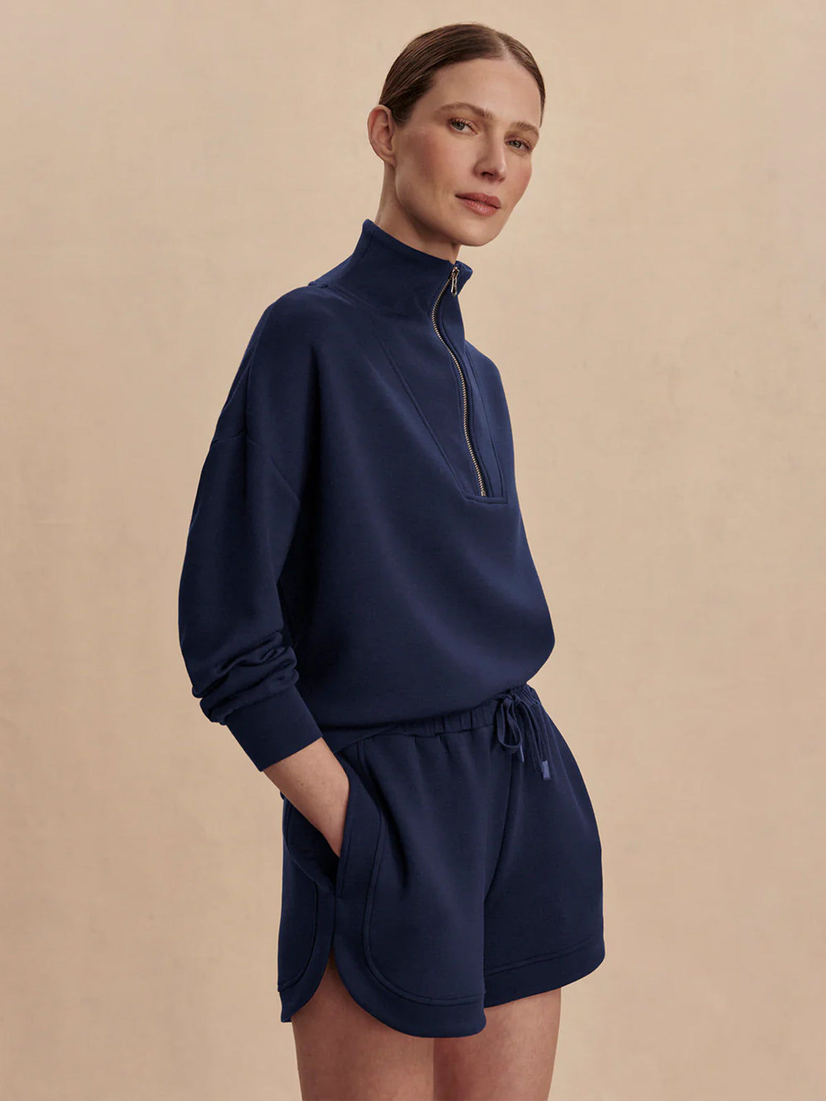 Navy Hawley Half-Zip Sweatshirt