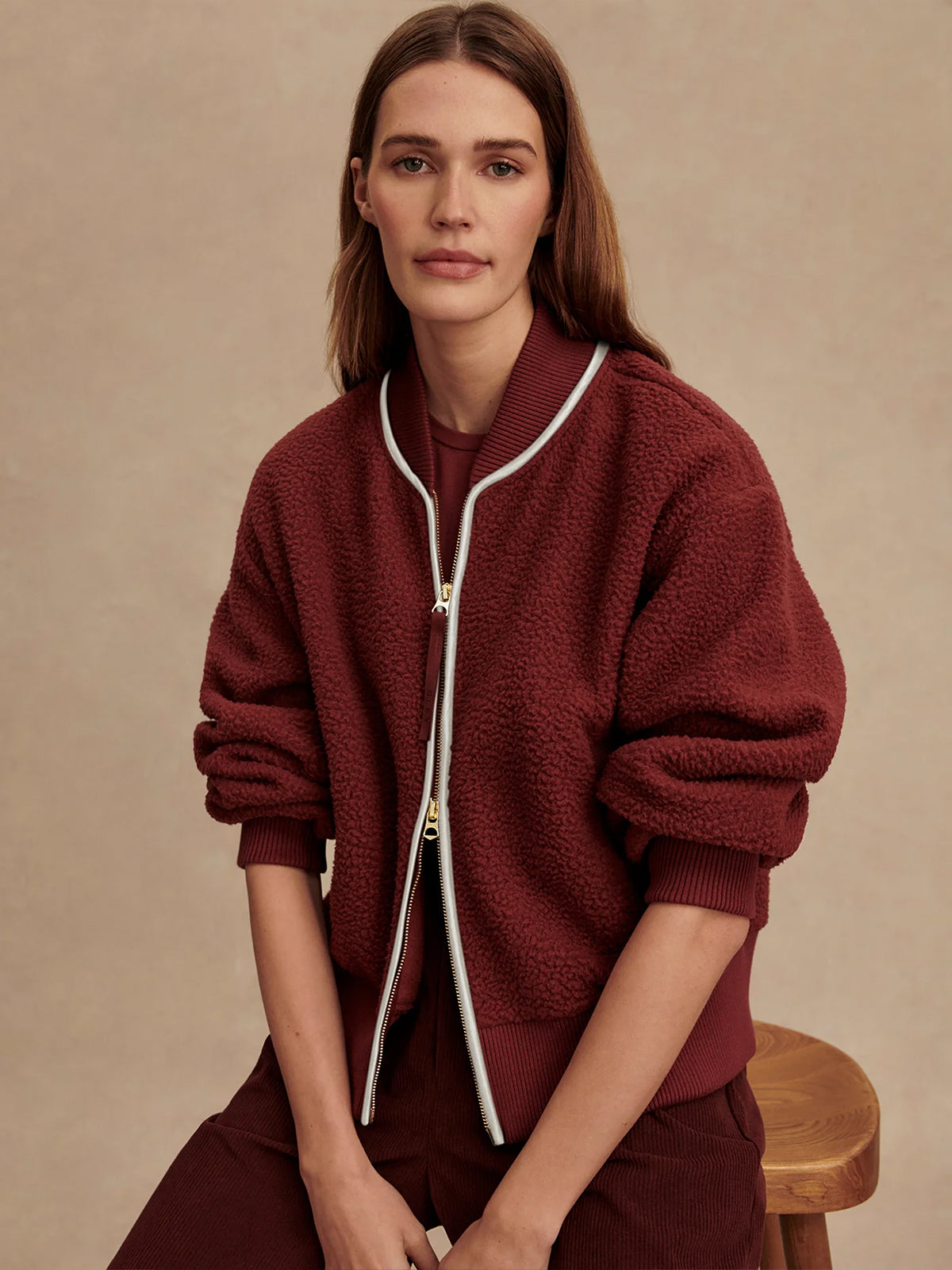 New Maroon Hansley Fleece Jacket