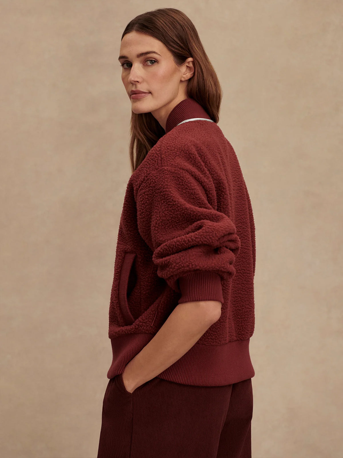 New Maroon Hansley Fleece Jacket