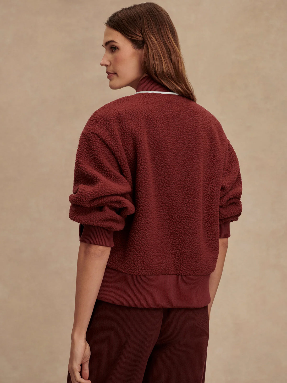 New Maroon Hansley Fleece Jacket