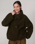 Olive Bark Kellan Short Boxy Jacket