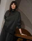 Olive Marl Barker High Neck Sweatshirt