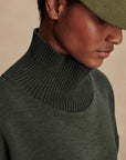 Olive Marl Barker High Neck Sweatshirt