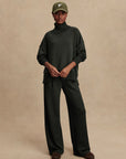 Olive Marl Barker High Neck Sweatshirt
