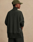 Olive Marl Barker High Neck Sweatshirt