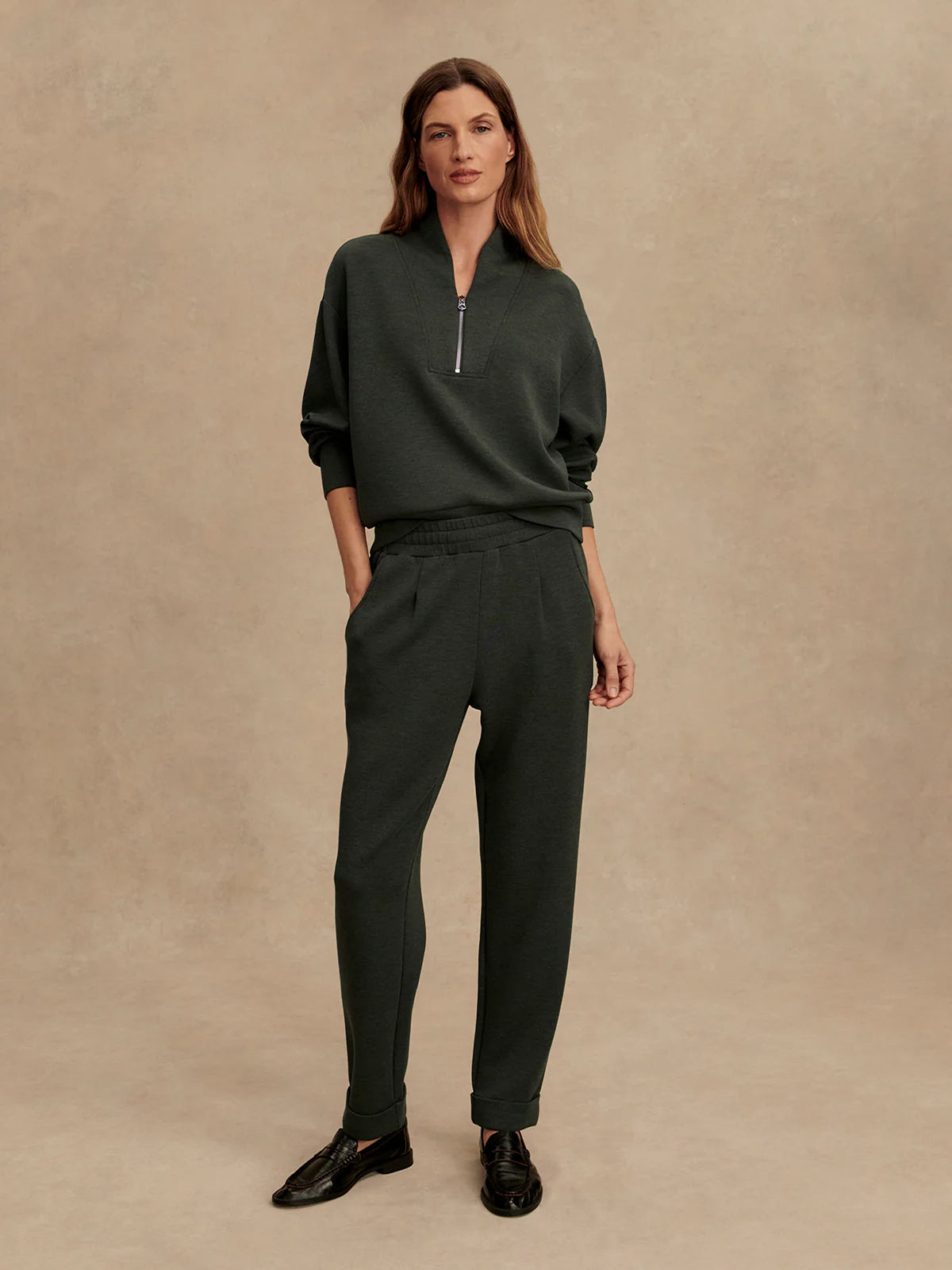 Olive Marl The Rolled Cuff Pant 25"