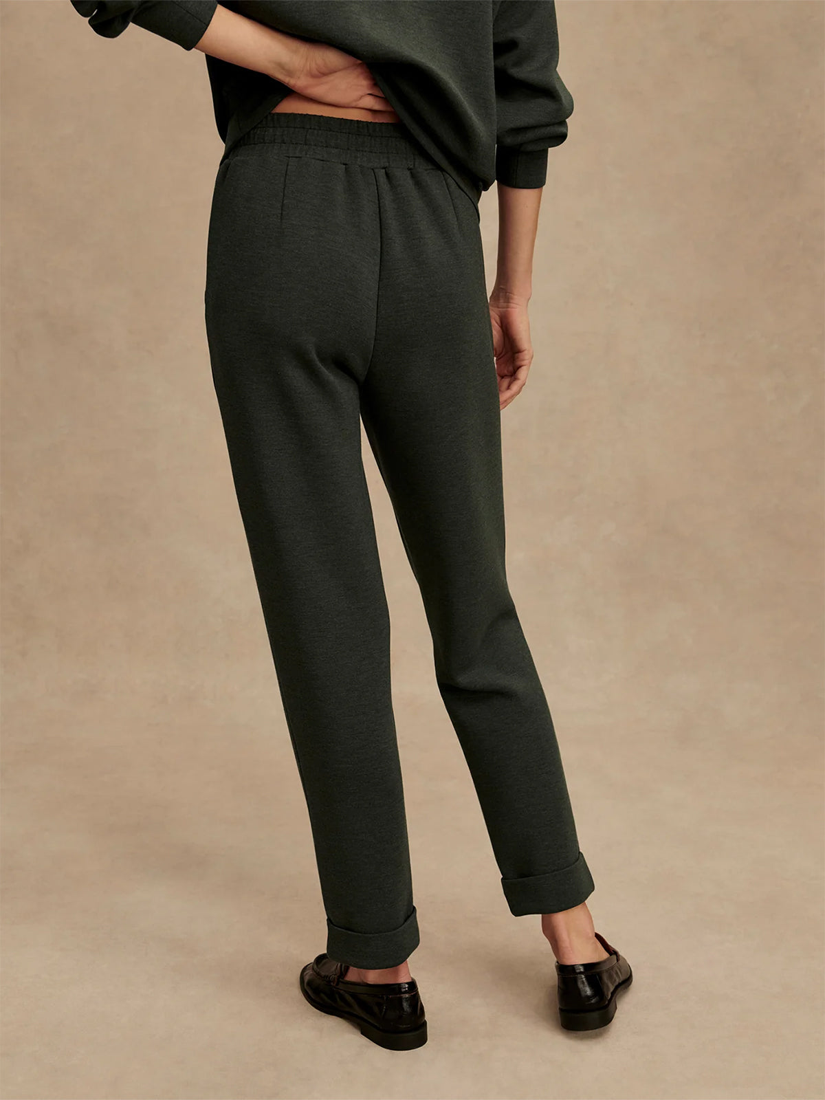 Olive Marl The Rolled Cuff Pant 25"