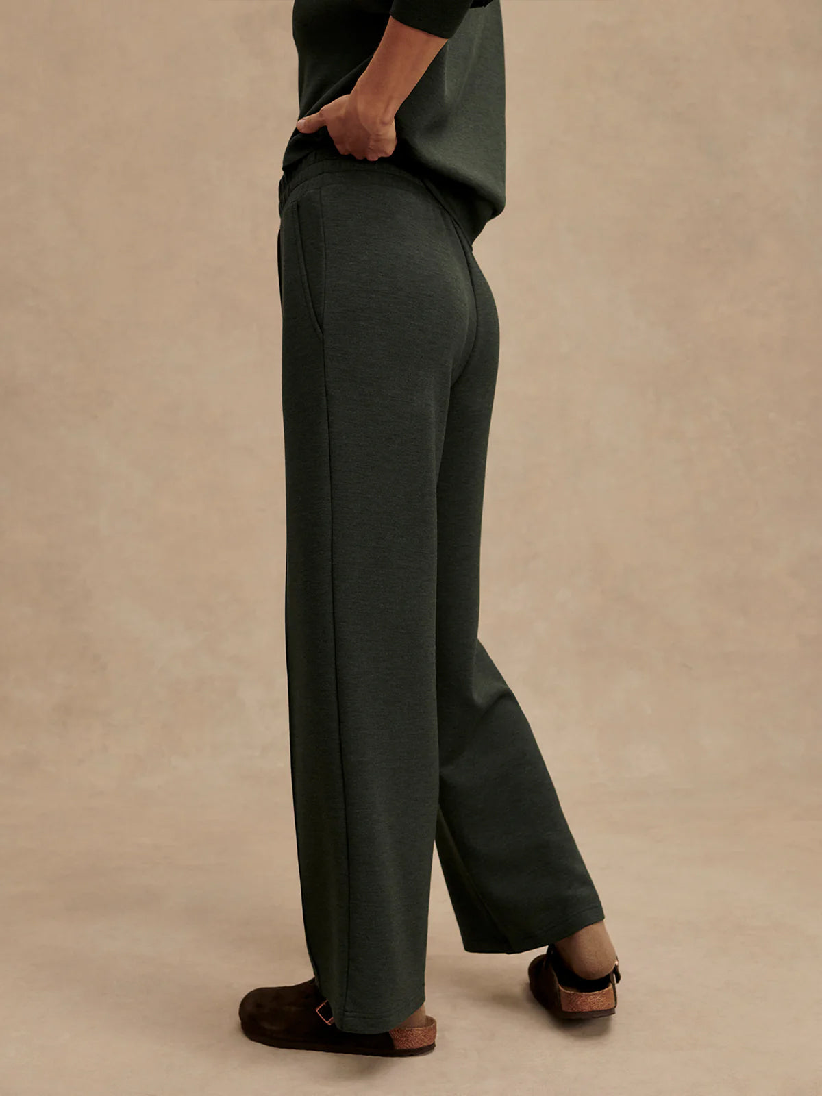 Olive Marl The Wide Leg Pant 30"