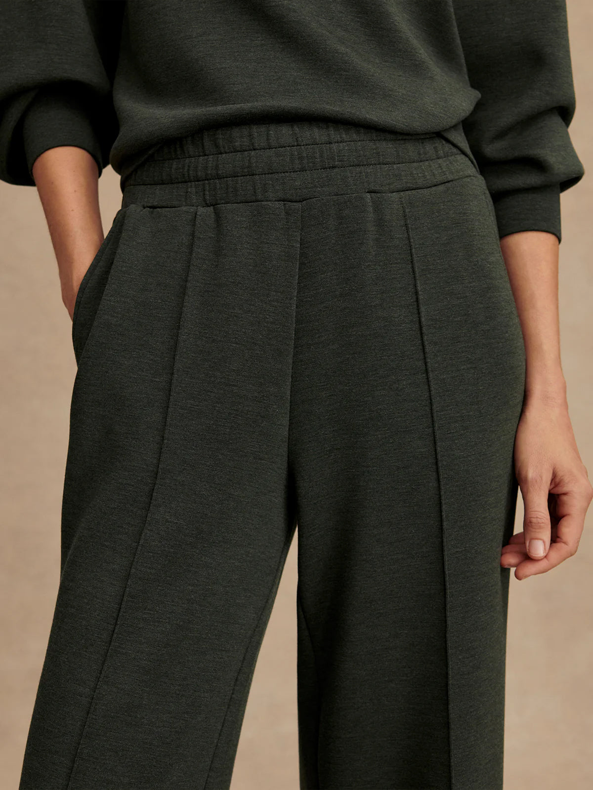 Olive Marl The Wide Leg Pant 30"