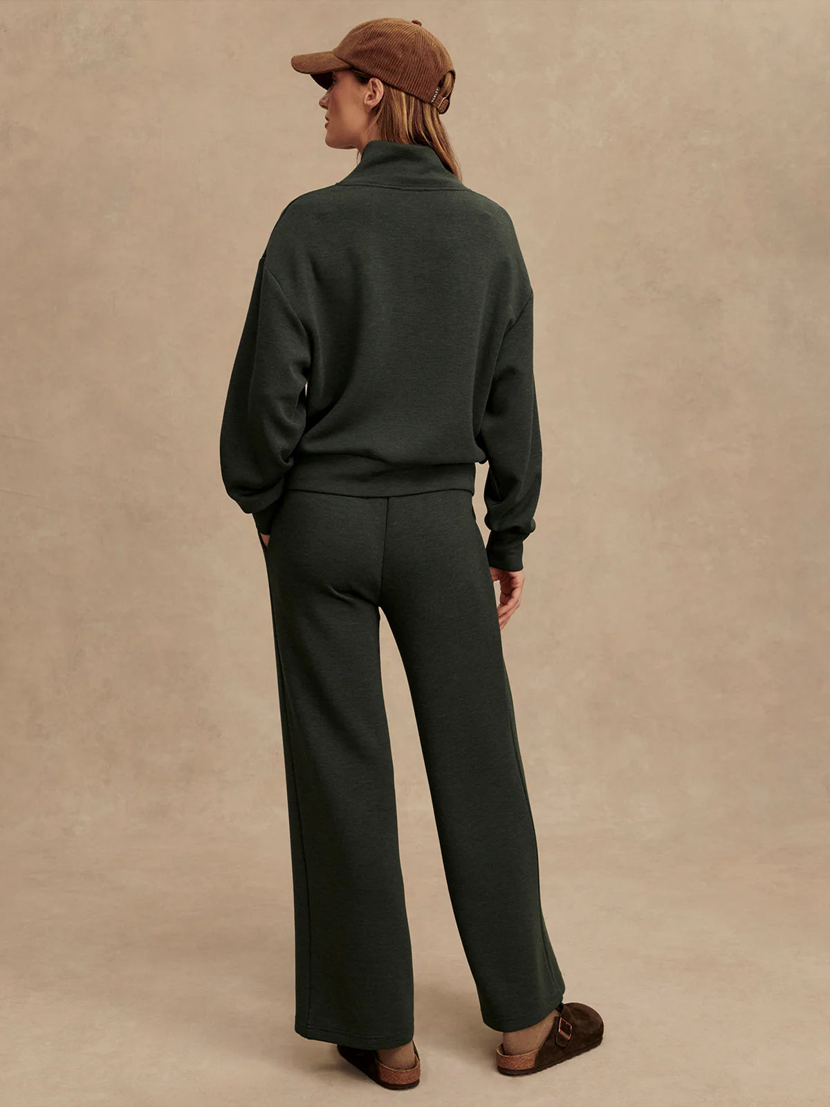 Olive Marl The Wide Leg Pant 30"