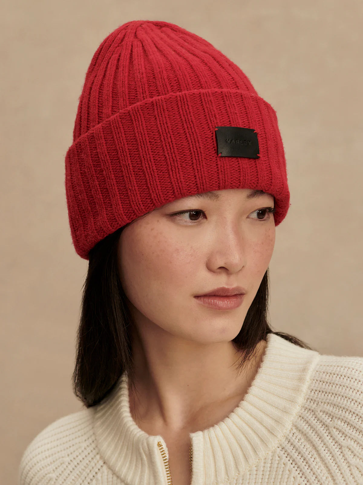 Red Dahlia Elva Chunky Rib Beanie