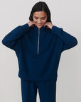 Sea Blue Mavis Mock Neck Sweatshirt