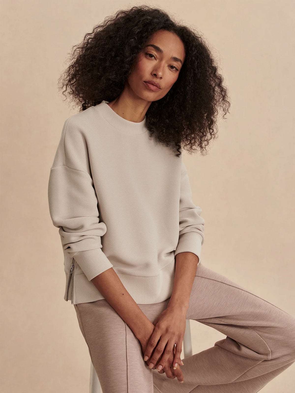 Silver Grey Addelyn Ribbed Sweat