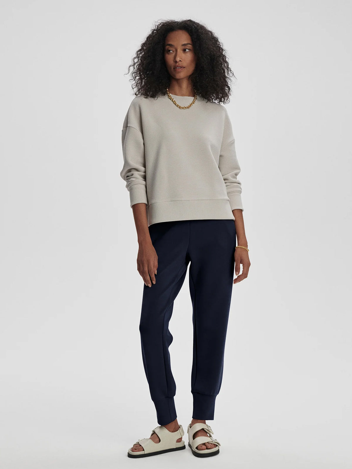 Silver Grey Addelyn Ribbed Sweat