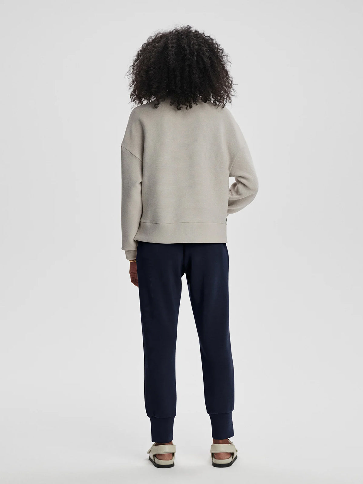 Silver Grey Addelyn Ribbed Sweat