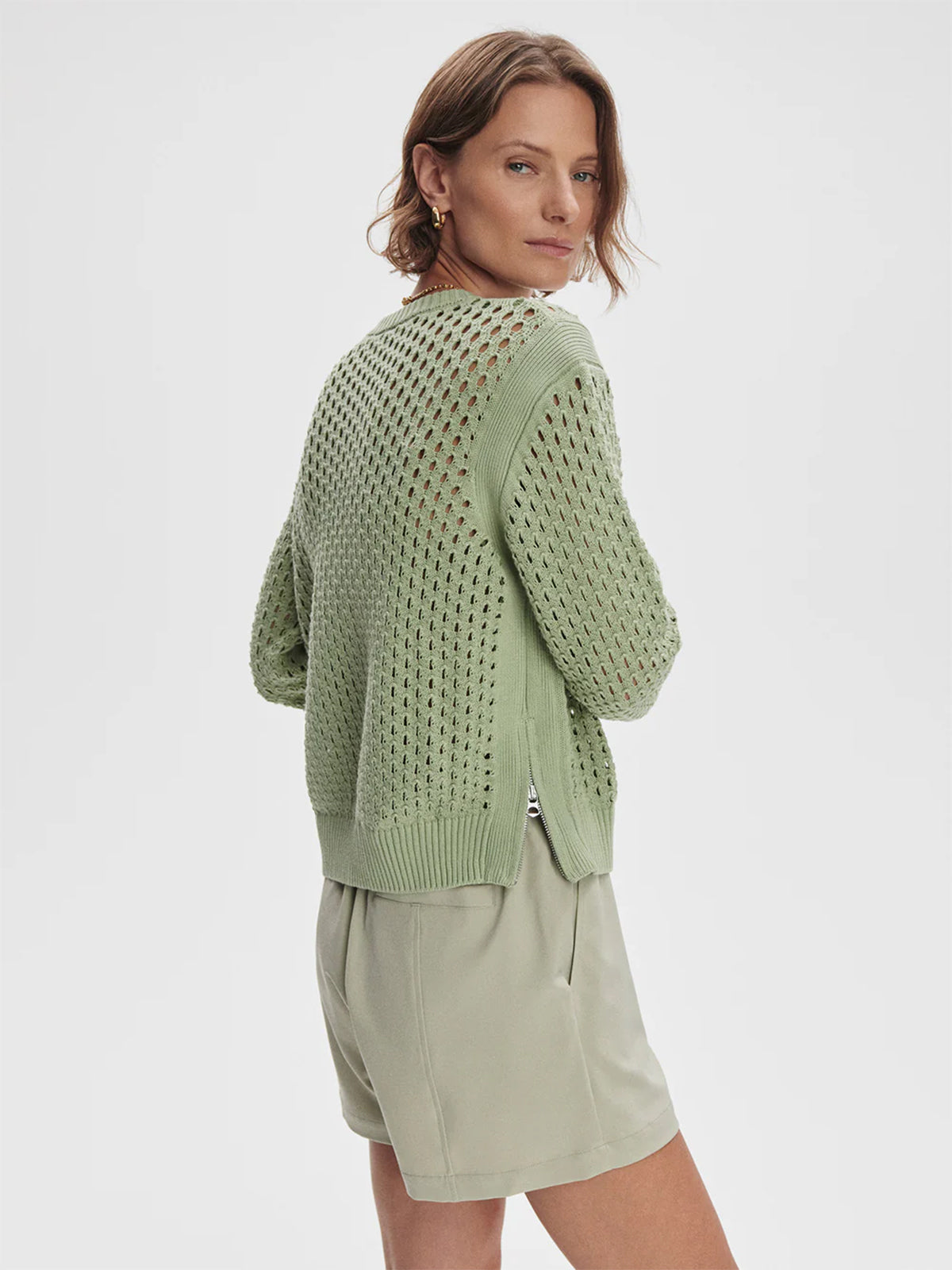 Snow Sage Hains Knit Crew Sweater