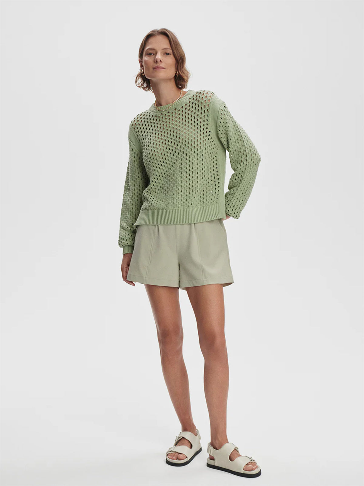 Snow Sage Hains Knit Crew Sweater
