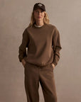 Teak Olive Coralie Crew Neck Sweater