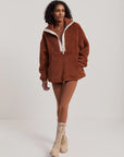 Tortoise Shell Posey Sherpa Pullover Jacket