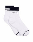 White / Blue Nights Lennie Half Crew Socks