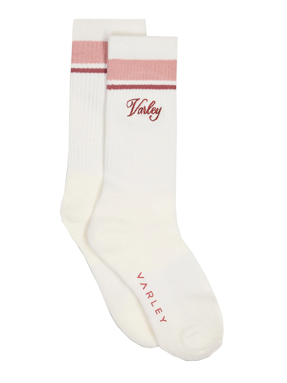 Egret / Dusty Rose Lamar Club Stripe Socks