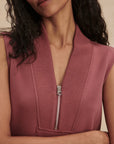 Wild Rhubarb Beau Sleeveless Half Zip Sweatshirt