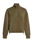 Dark Olive Sian Cropped Half-Zip Midlayer