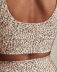 Ivory Abstract Feather FreeSoft Cori Sports Bra