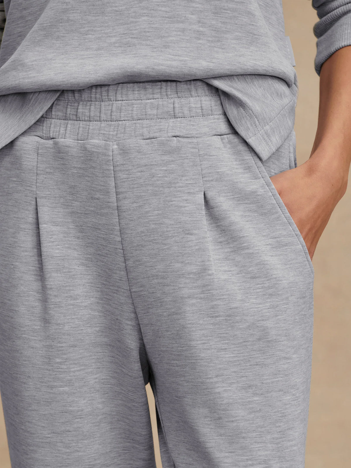 Mid Blue Marl The Rolled Cuff Pant 28.5"