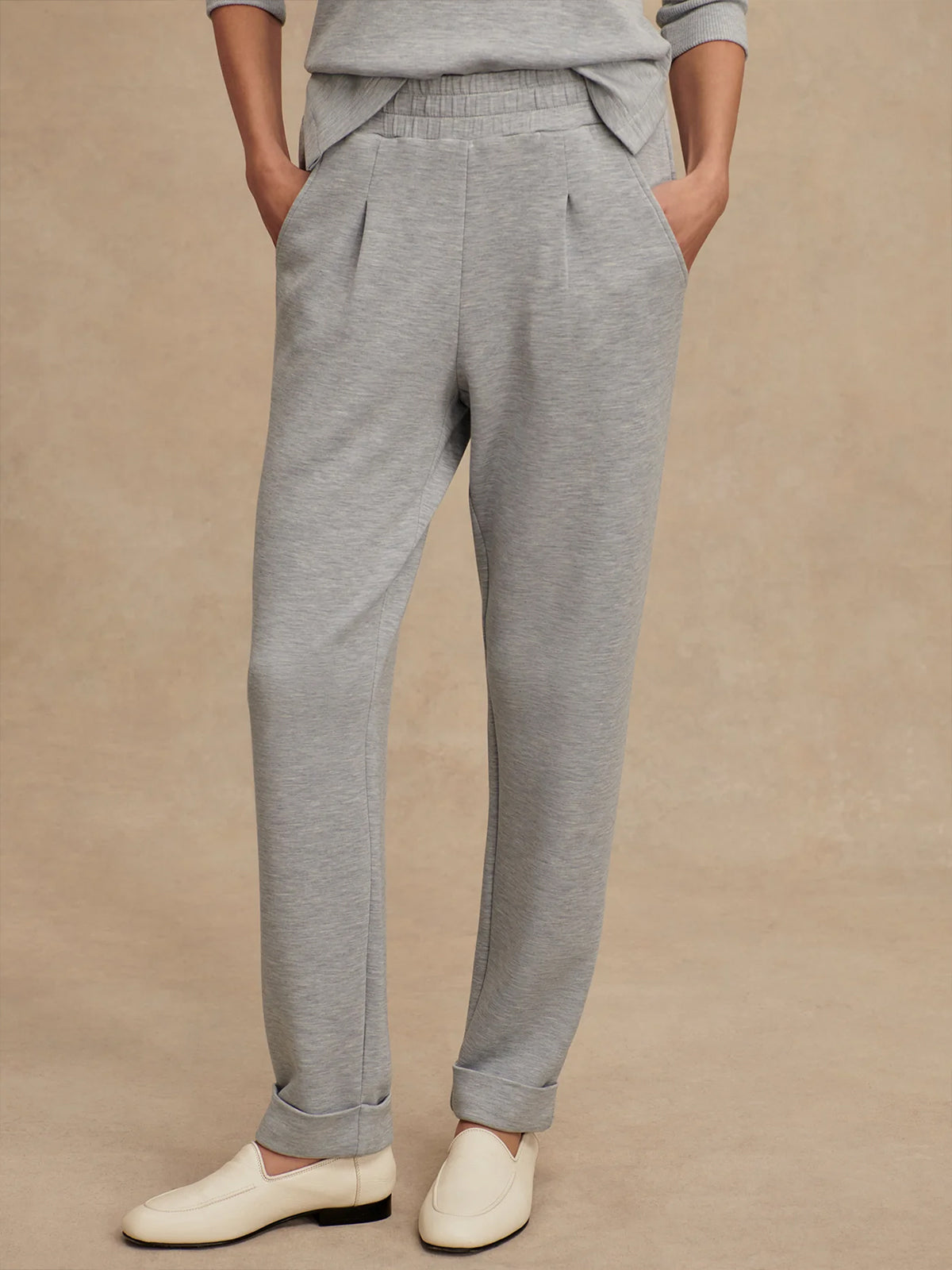 Mid Blue Marl The Rolled Cuff Pant 28.5"