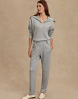 Mid Blue Marl The Rolled Cuff Pant 28.5"