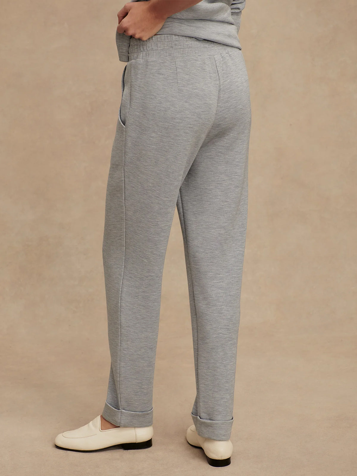 Mid Blue Marl The Rolled Cuff Pant 28.5"