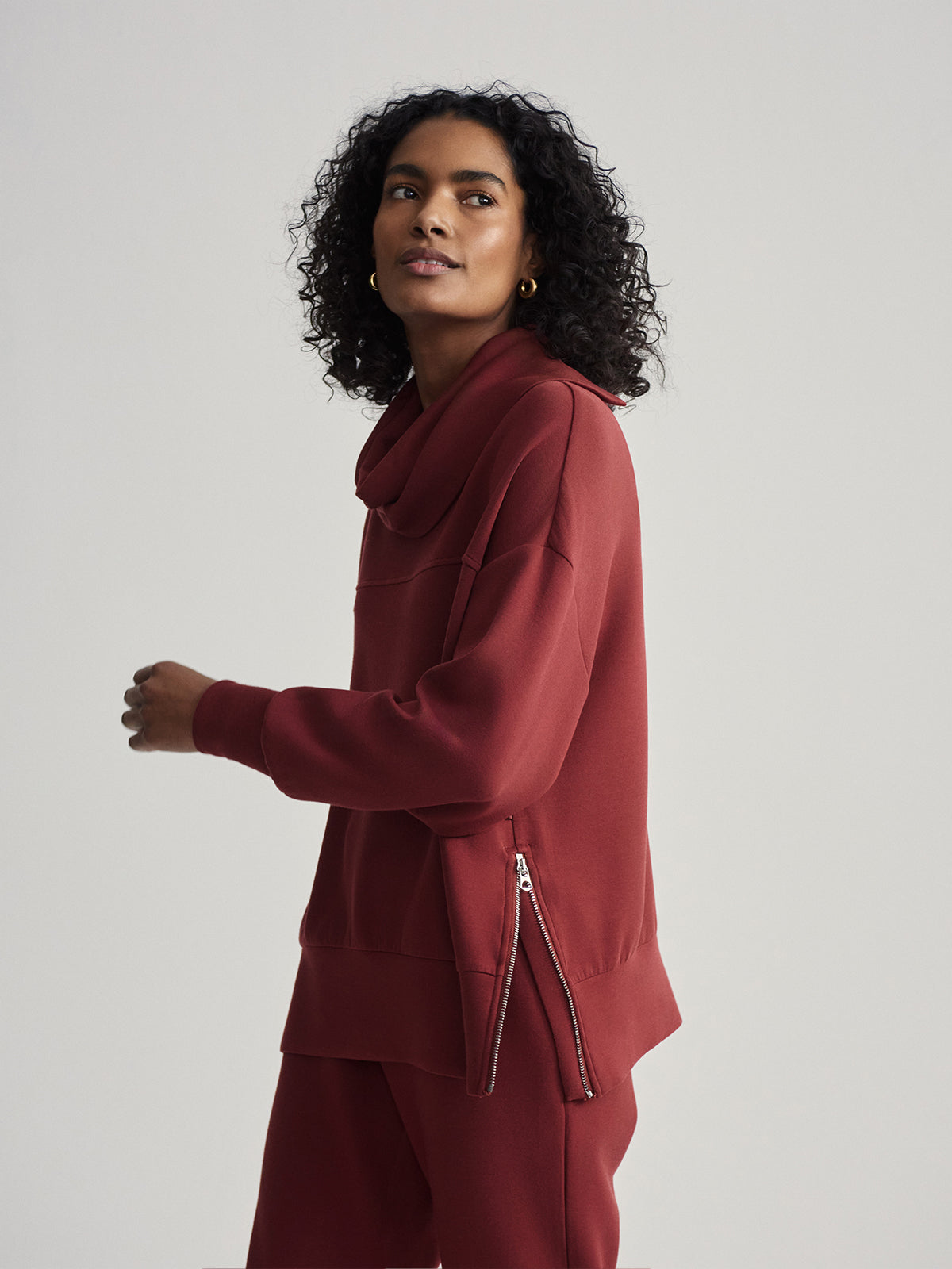 Russett Brown Priya Longline Sweatshirt