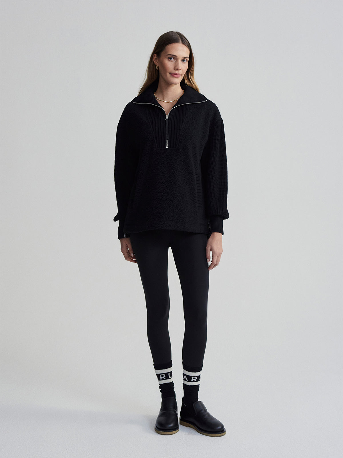 Black Theresa Half-Zip Fleece