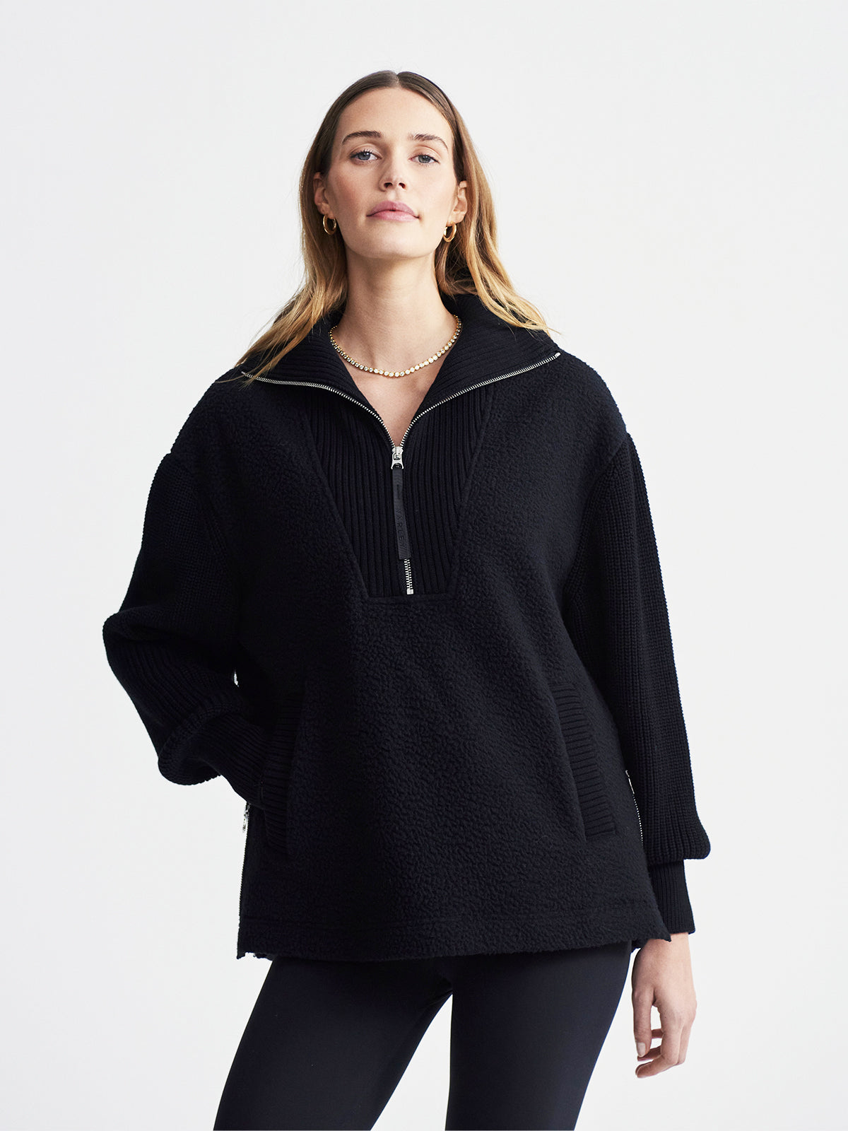 Black Theresa Half-Zip Fleece