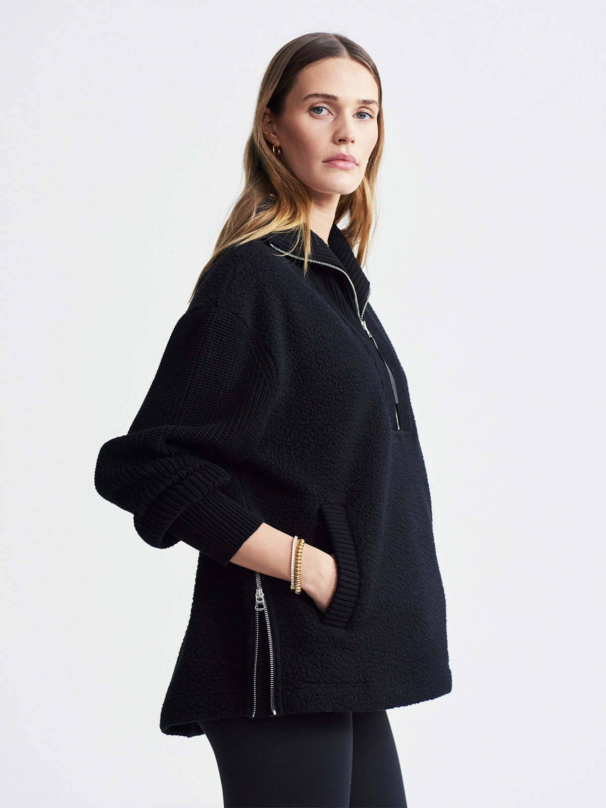 Black Theresa Half-Zip Fleece